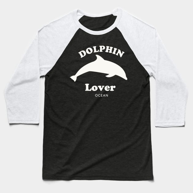 Dolphin lover logo Baseball T-Shirt by Mr Youpla